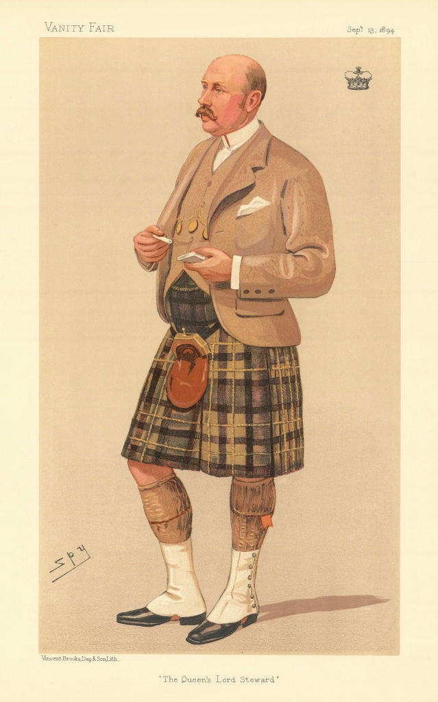VANITY FAIR SPY CARTOON Marquis of Breadalbane 'The Queen's Lord Steward' 1894